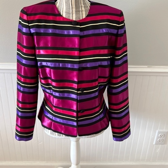 Maggy London by Kenneth Nolan Striped Jacket Size 6 - Picture 1 of 5
